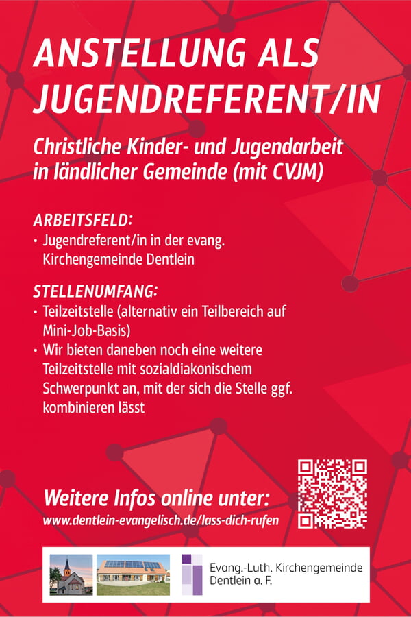 Stellenanzeige Jugendreferent Dentlein 202512